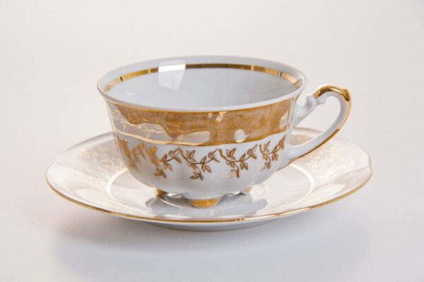 Мария - Лист медовый Набор для чая (чашка 200мл+блюдце) на 6персон farforhouse