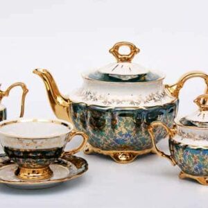 Лист зеленый Чайный сервиз Bavarian Porcelain 15 предметов farforhouse