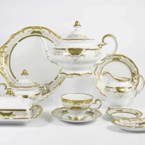 Симфония Золотая Чайный сервиз Weimar Porcelain 54 предмета farforhouse