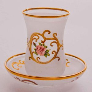 Роза Набор для чая Bohemia стакан и блюдце из стекла farforhouse