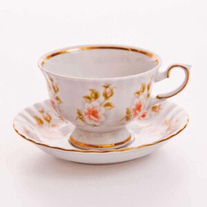 Цветы Рельеф Набор для чая (чашка 200мл+блюдце) Bavarian  на 6 персон farforhouse