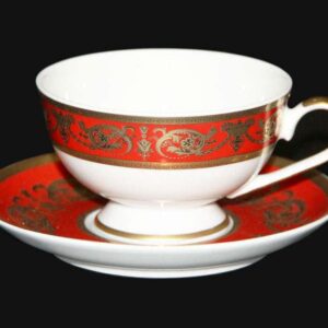 Александрия Красная Набор для чая (чашка 200мл+блюдце) Bavarian на 6 персон farforhouse