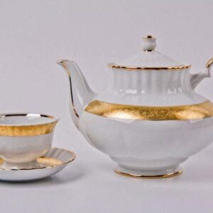 Лента Рельеф золото Чайный сервиз Bavarian Porcellan 15 предметов farforhouse