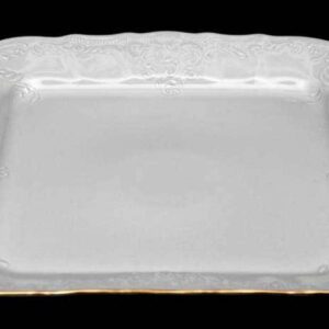 Бернадот белый Поднос квадратный 26 см из фарфора 03659 farforhouse