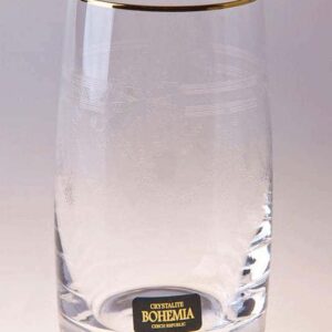 Клаудия Золото Набор стаканов для воды Crystalite 250 мл farforhouse