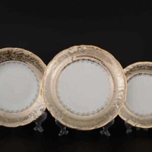 Лист бежевый Набор тарелок Bavarian Porcelain 18 штук 2