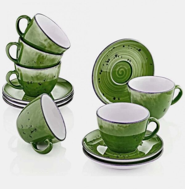 Чайный набор, фарфоровый 12 предметов (6 перс.) зел.цв. 11110-Reactive-Olv OMS 2