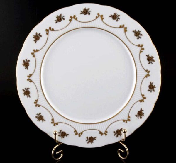 Венеция Роза золотая Набор тарелок Bavarian Porcelain 27 см 2
