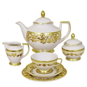 Чайный сервиз Версаль (кремовый с золотом) 21 предмет на 6 персон Германия Falkenporzellan 2