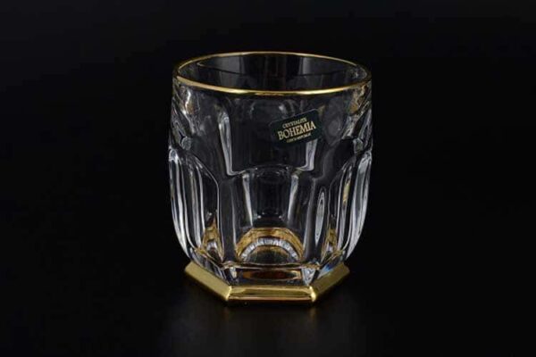 Сафари Золотой ободок Набор стаканов для виски 250 мл Crystalite 2
