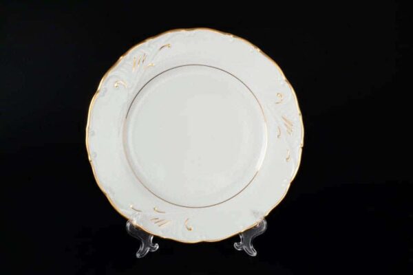 Лиана Золотой узор Набор фарфоровых тарелок MZ 19 см 2
