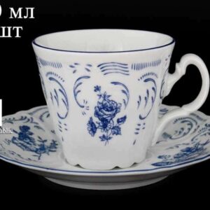 Бернадотт Синие розы Набор чайных пар ведерко 200 мл (6 пар) 2