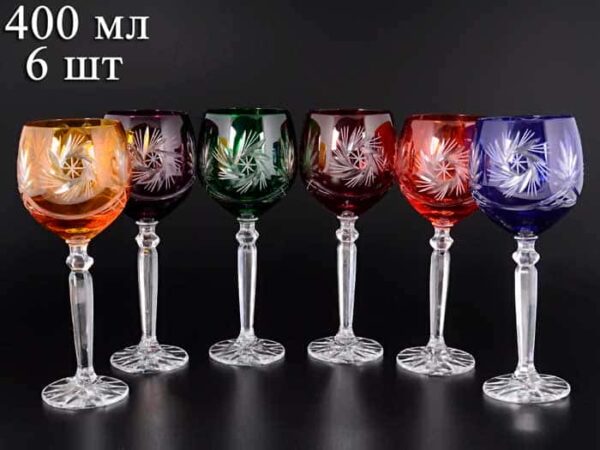 Цветной хрусталь Набор бокалов для вина Bohemia 400 мл 2