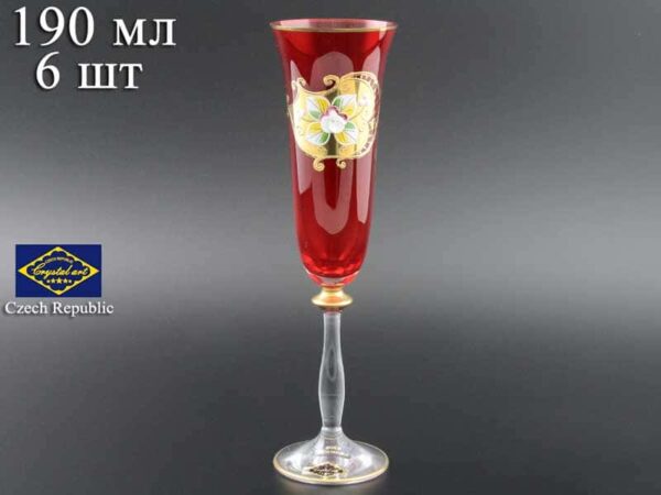 Красный NB-Arte Набор фужеров для шампанского Crystal Art 190 мл (6 шт) 2