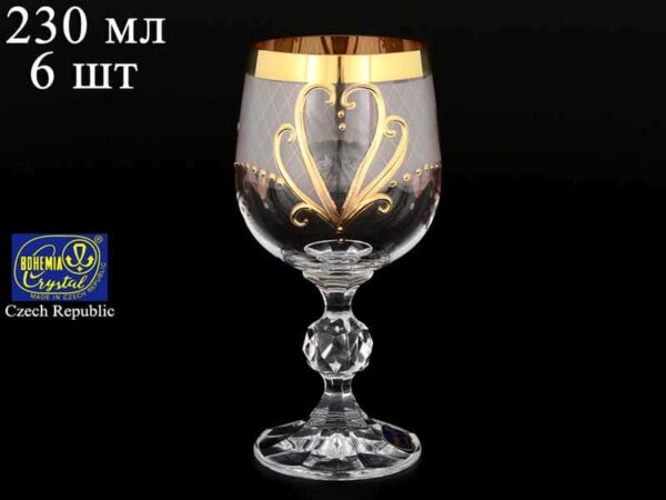 Клаудия Эксклюзив Набор бокалов для вина Bohemia Crystal 230 мл (6 шт) 2