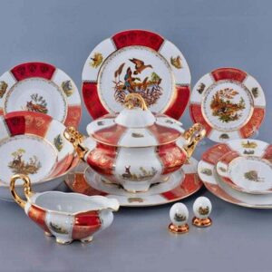 Болеро Охота Красная Столовый сервиз Royal Porcelain на 6 персон 28 предметов 2
