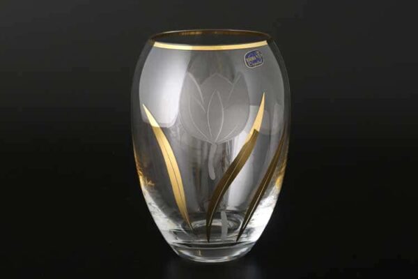 Матовый тюльпан Кристалекс 27543 Ваза для цветов Bohemia Crystal 18 см 2