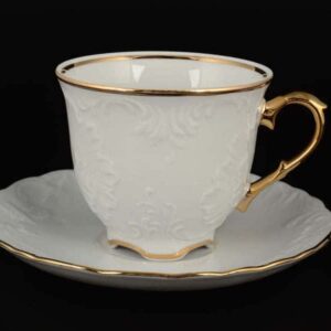 Рококо Отводка золото Набор чайных пар Royal Czech Porcelain 2