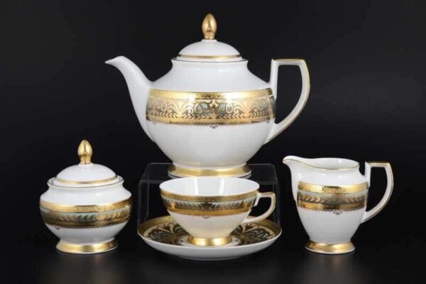 Arabesque Greenshadow Gold Чайный сервиз FalkenPorzellan на 6 персон 17 предметов 2