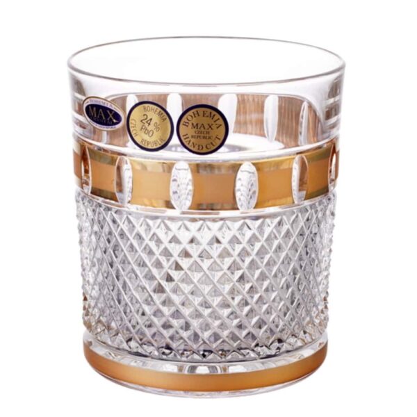 Набор стаканов для виски хрусталь с золотом Филиция Bohemia Max Crystal 320 мл(6 шт) 2
