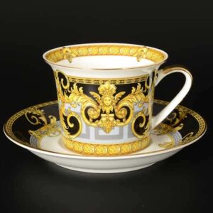 Египетские узоры Черный Набор чайных фарфоровых пар Royal Classics 2