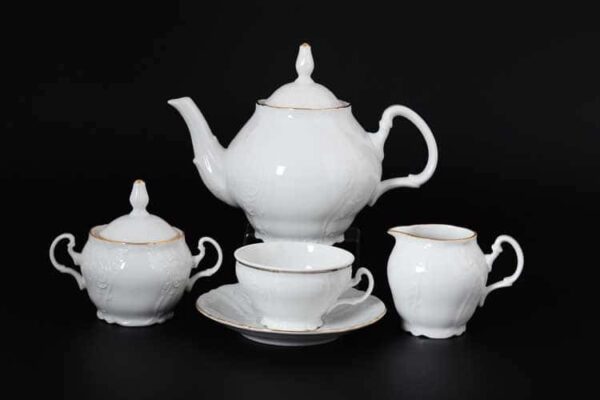 Белый узор Е-М Чайный сервиз на 6 персон 15 предметов Jeremy 2
