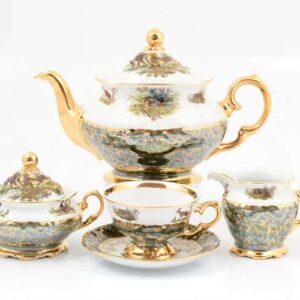 Охота Зеленая Чайный сервиз 17 предметов Sterne porcelán 2