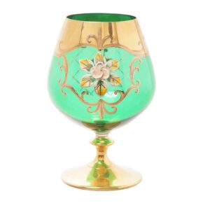 Набор бокалов для бренди Crystalite Bohemia Лепка зелёная 400мл (6 шт) 2
