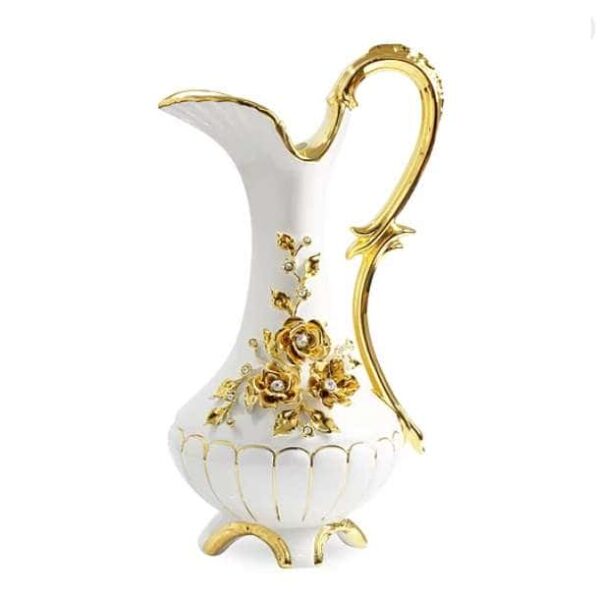 EMOZIONI Кувшин 27xН47,5 см, керамика, цвет белый, декор золото, swarovski 2