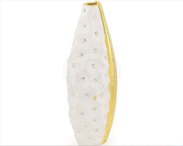 TOKIO Ваза настольная H.62 см., керамика, цвет белый, декор золото, swarovski 2