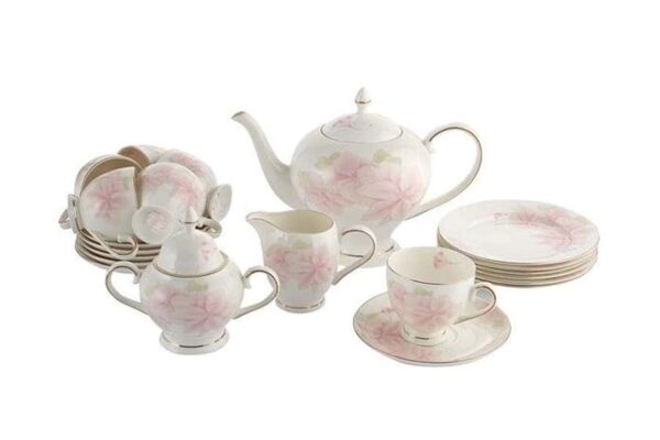 Чайный сервиз Розовые цветы 21 предмет на 6 персон farforhouse