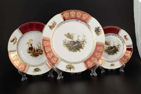 Болеро Охота Красная Набор тарелок Royal Porcelain  18 предметов farforhouse