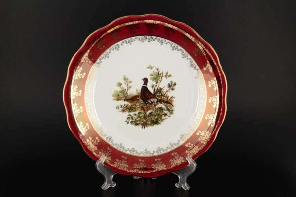 Блюдо круглое 30 см Царская Красная Охота Royal Porcelain farforhouse