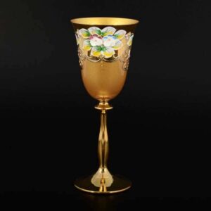 Лепка золотая E-V золотая ножка Набор бокалов для вина Bohemia farforhouse