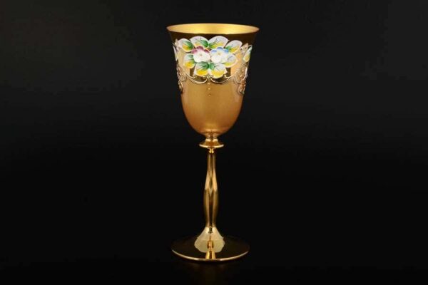 Лепка золотая E-V золотая ножка Набор бокалов для вина Bohemia farforhouse