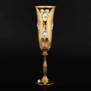 Лепка золотая E-V золотая ножка Набор фужеров для шампанского 190 мл Bohemia farforhouse