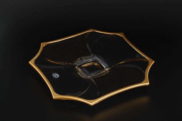 R-G Neptun Тарелка из стекла Bohemia золото 33 см farforhouse