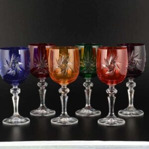 R-G Цветной хрусталь Набор бокалов для вина Bohemia 220 мл farforhouse