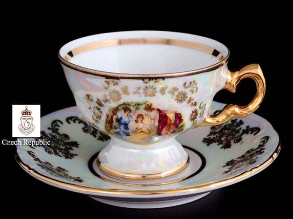 Мадонна Перламутр Набор чайных пар Royal Czech Porcelain на 6 персон 12 предметов farforhouse