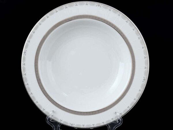 Опал Платиновая лента Набор тарелок глубоких Thun 22 см farforhouse