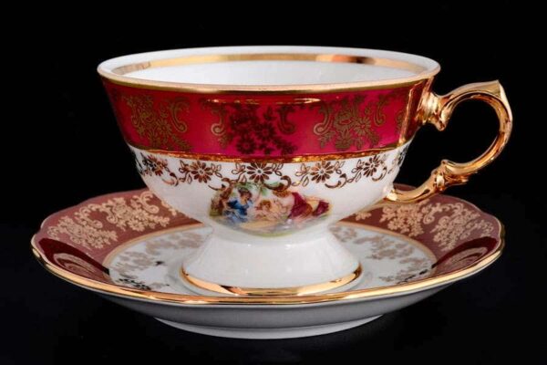 Красная Мадонна Набор чайных пар Royal Czech Porcelain farforhouse