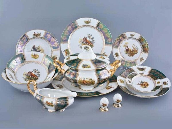Болеро Охота Зеленая Столовый сервиз Royal Porcelain на 6 персон 28 предметов farforhouse