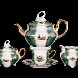 Болеро Охота Зеленая Чайный сервиз Royal Porcelain на 6 персон 17 предметов farforhouse