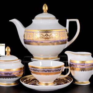 Diadem Violet Creme Gold Чайный сервиз Falkenporzellan  на 6 персон 17 предметов farforhouse