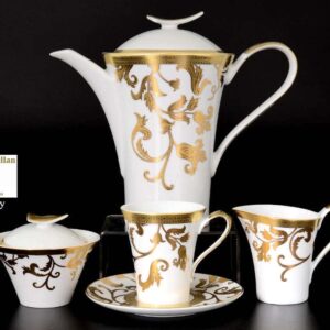 Tosca White Gold Чайный сервиз Falkenporzellan на 6 персон 17 предметов farforhouse