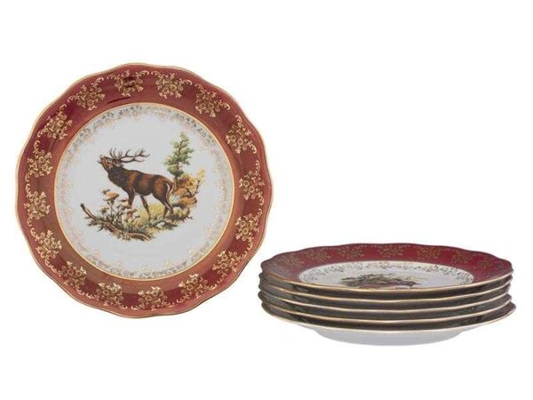 Царская Красная Охота Набор тарелок Royal Czech Porcelain 25 см farforhouse
