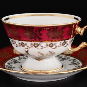 Царская Красная Охота Набор чайных пар Royal Czech Porcelain farforhouse