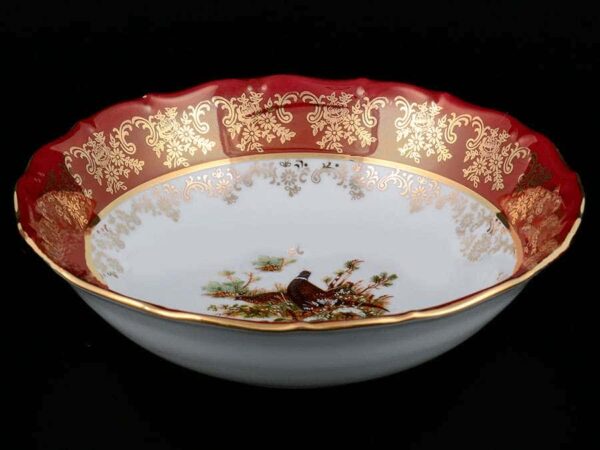 Царская Красная Охота Набор салатников Royal Czech Porcelain 19 см farforhouse