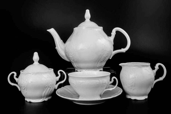 Бернадотт Недекорированный Чайный сервиз на 6 персон 17 предметов farforhouse