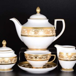 Imperial Crem Gold Чайный сервиз Falkenporzellan на 6 персон 17 предметов farforhouse